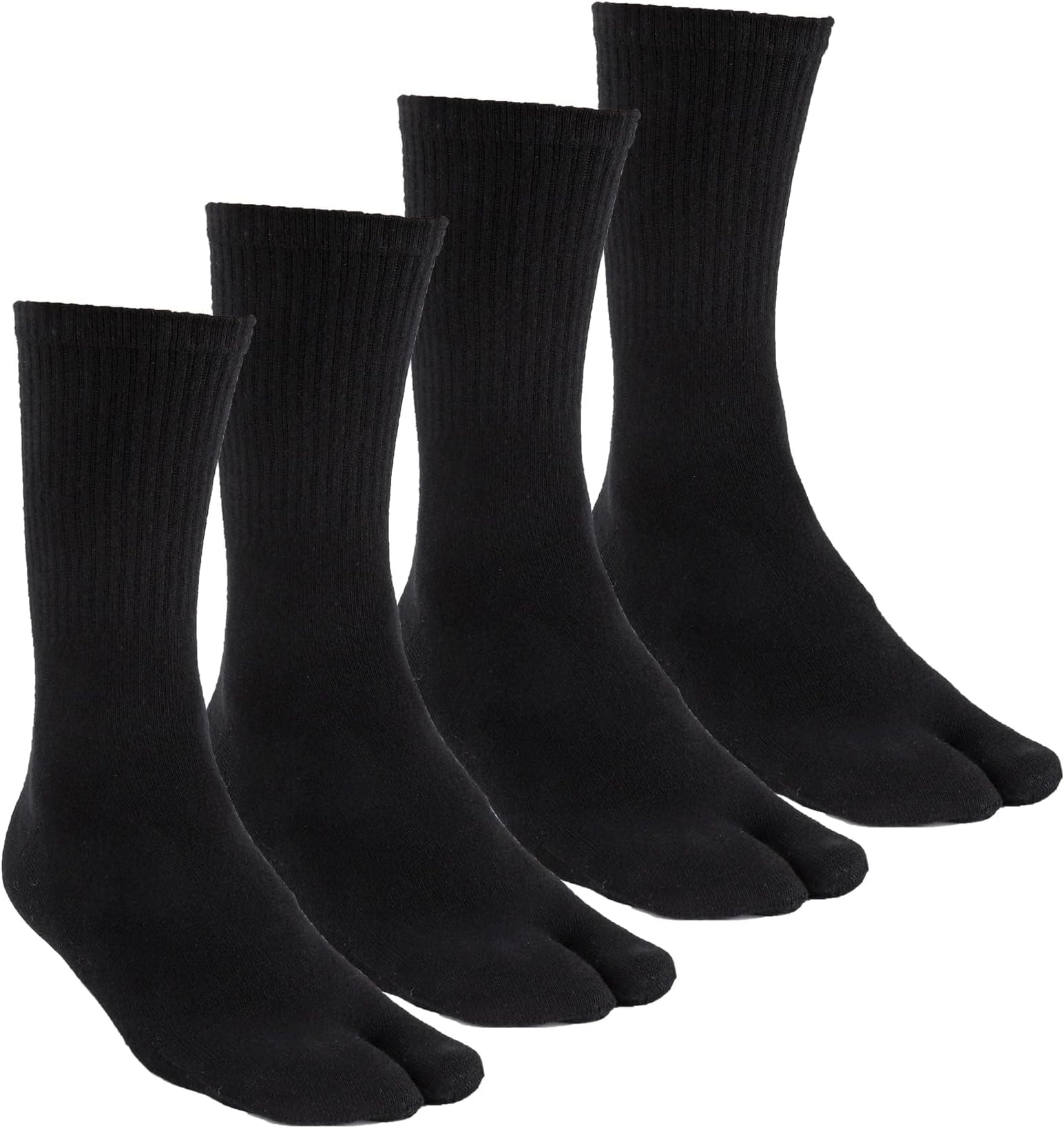 Tabi Socks, Split Toe Flip Flop Socks High Crew for Men and Women Cotton Pack of 4