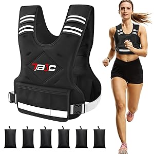 TB3C Adjustable Weighted Vest for Women - 04-10lb/11-20lb/20-32lb Vest with 6 Ironsand Weights for Strength Training,Body Weight Vest Exercise Set for Running, Walking and Home Workouts