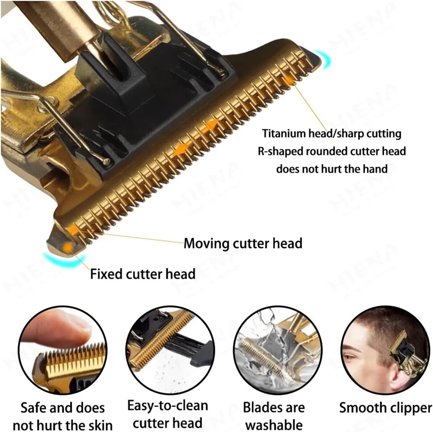 Finishing Fading Blending Professional Hair Trimmer for Men Pro Beard Trimmer Electric Hair Clipper Lithium Hair Cutting Machine(HY Buddha-no Box)