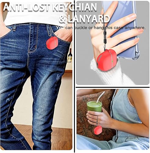 Miniatura 12 de Miimall Funda compatible con Bose QuietComfort Earbuds II, bloqueo seguro actualizado, llavero antipérdida, LED frontal visible, funda protectora