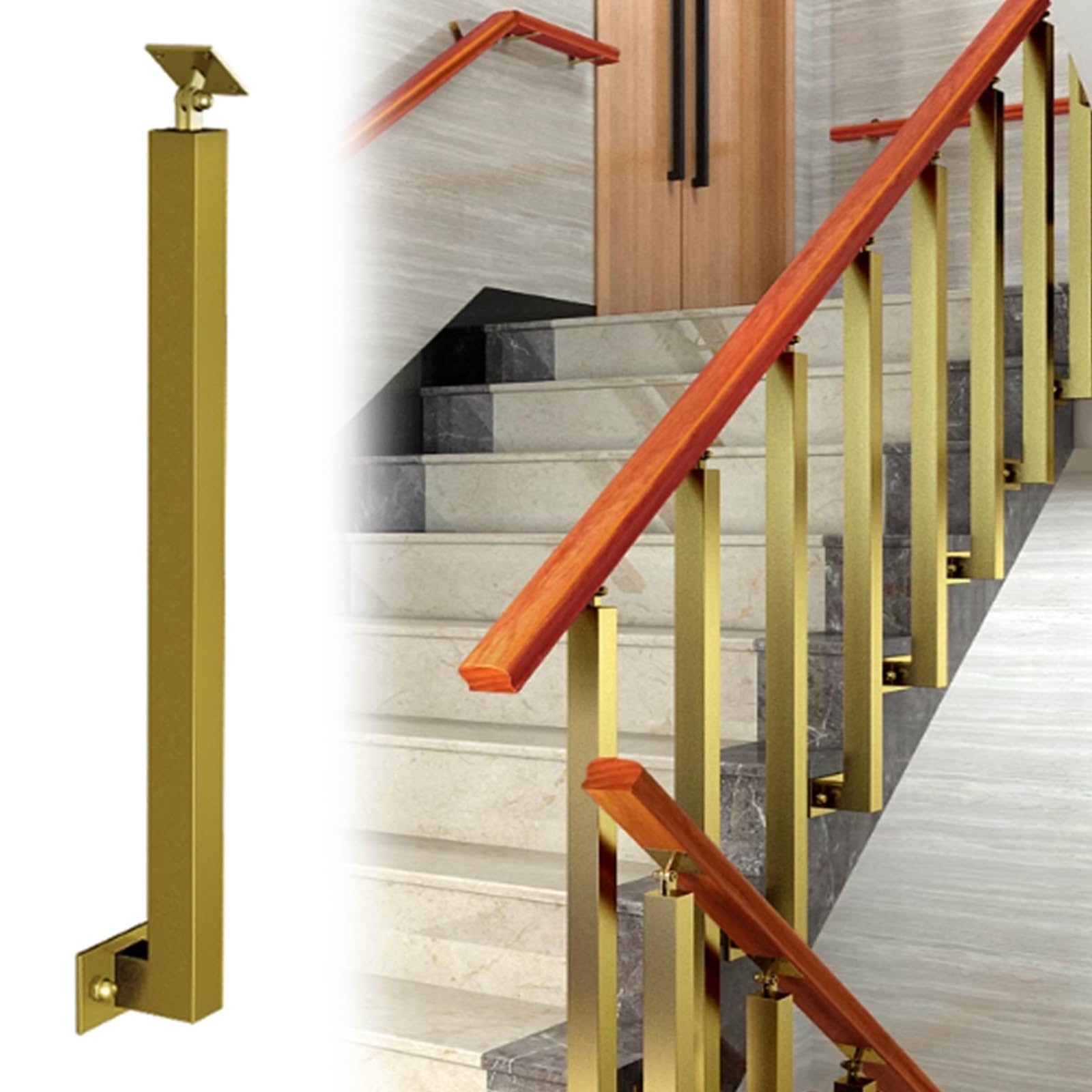 Poteaux de garde-corps d'escalier pré-assemblés noirs pour terrasse et balcon intérieur