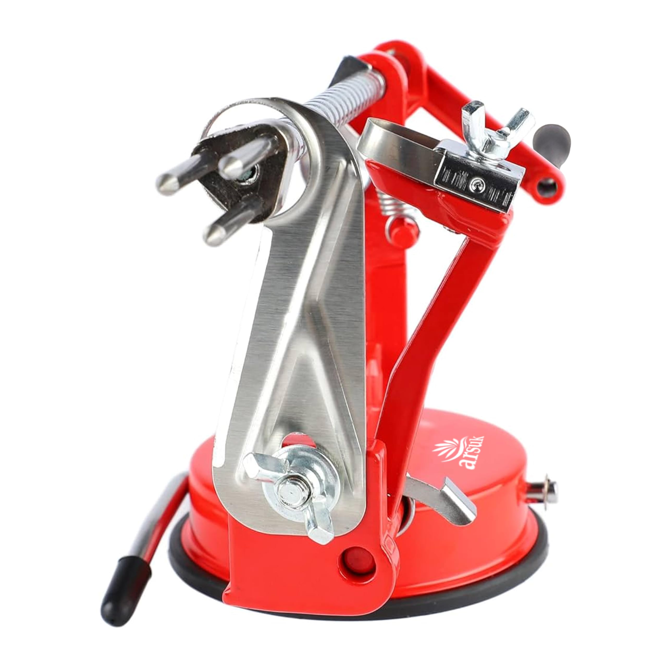 ARSUK 3 en 1 Pelador de Manzanas Manual con Cuchillas de Repuesto, Acero Inoxidable Ajustable