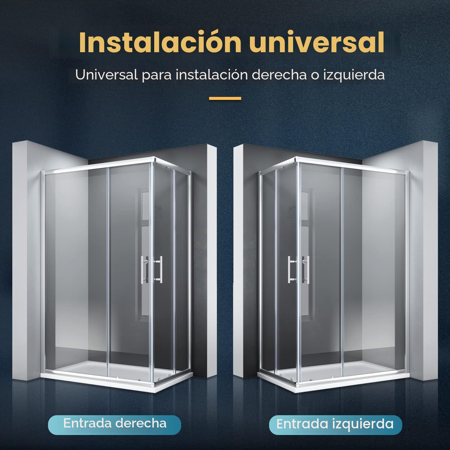 SONNI Mamparas de Ducha Corredera 120x70 cm,Angular Puertas Retangular,Easyclean Vidrio Templado de Seguridad 5mm con NANO Tratamiento Antical