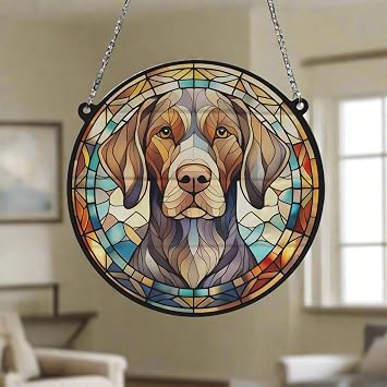 German Shorthaired Pointer Stained Glass Effect Suncatcher Gift for Dog Lovers - 19cm