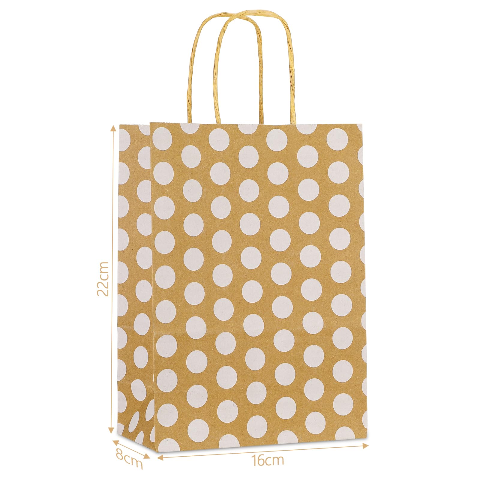 Farnirvana 20 Pezzi Sacchetti di carta per feste, Sacchetti per Regalini Fine Festa con manico, bustine borsa regalo per confezionare regali, per Matrimoni,Natalizi Feste,Halloween,compleanno bambini