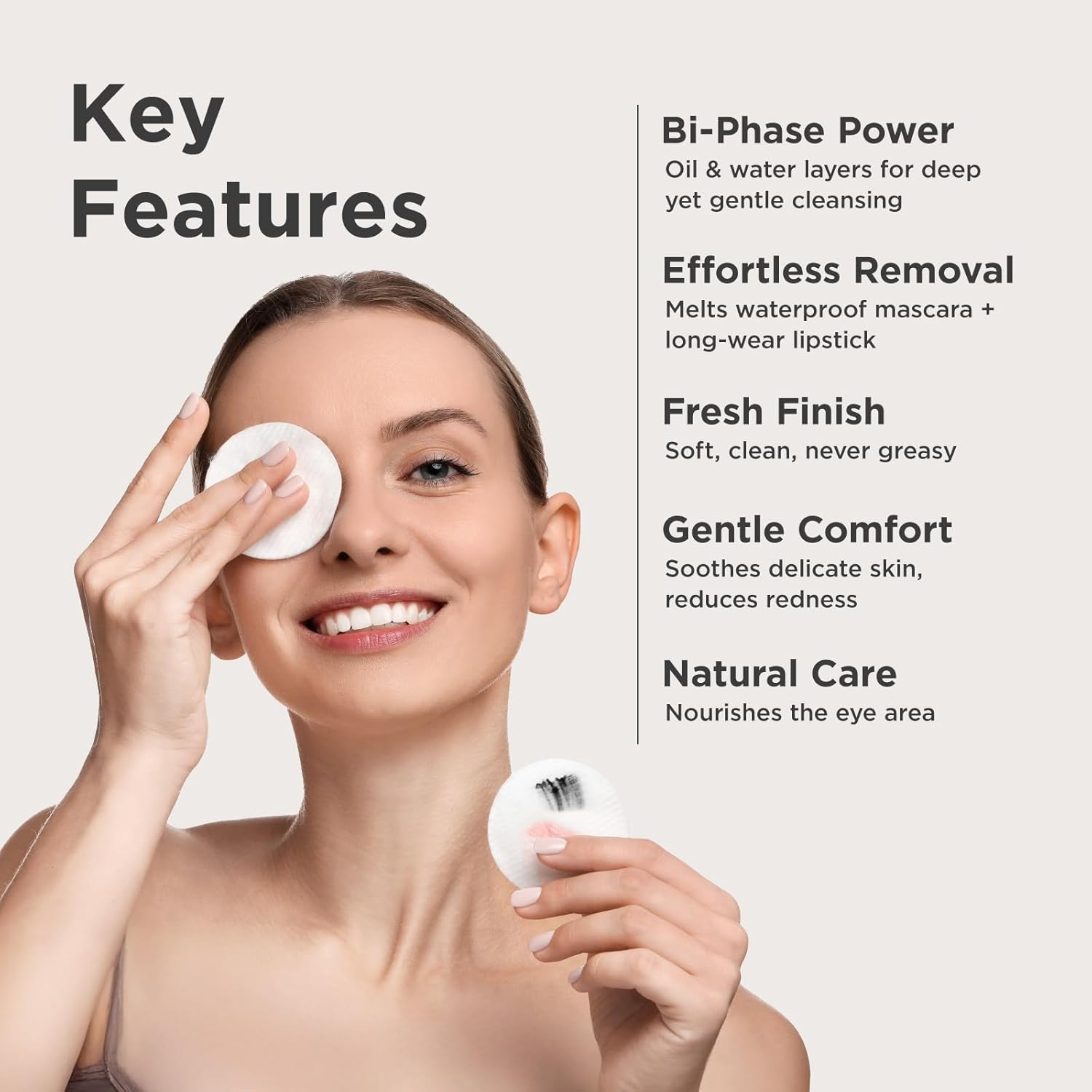 BIOCHEM Bi-Phase Eye & Lip Heavy Makeup Remover, Waterproof Mascara Remover, Gentle Cleanser liquid for Makeup with Natural Ingredients for Sensitive, Normal Skin Types (4.06 fl. oz / 120 ml) - Image 6