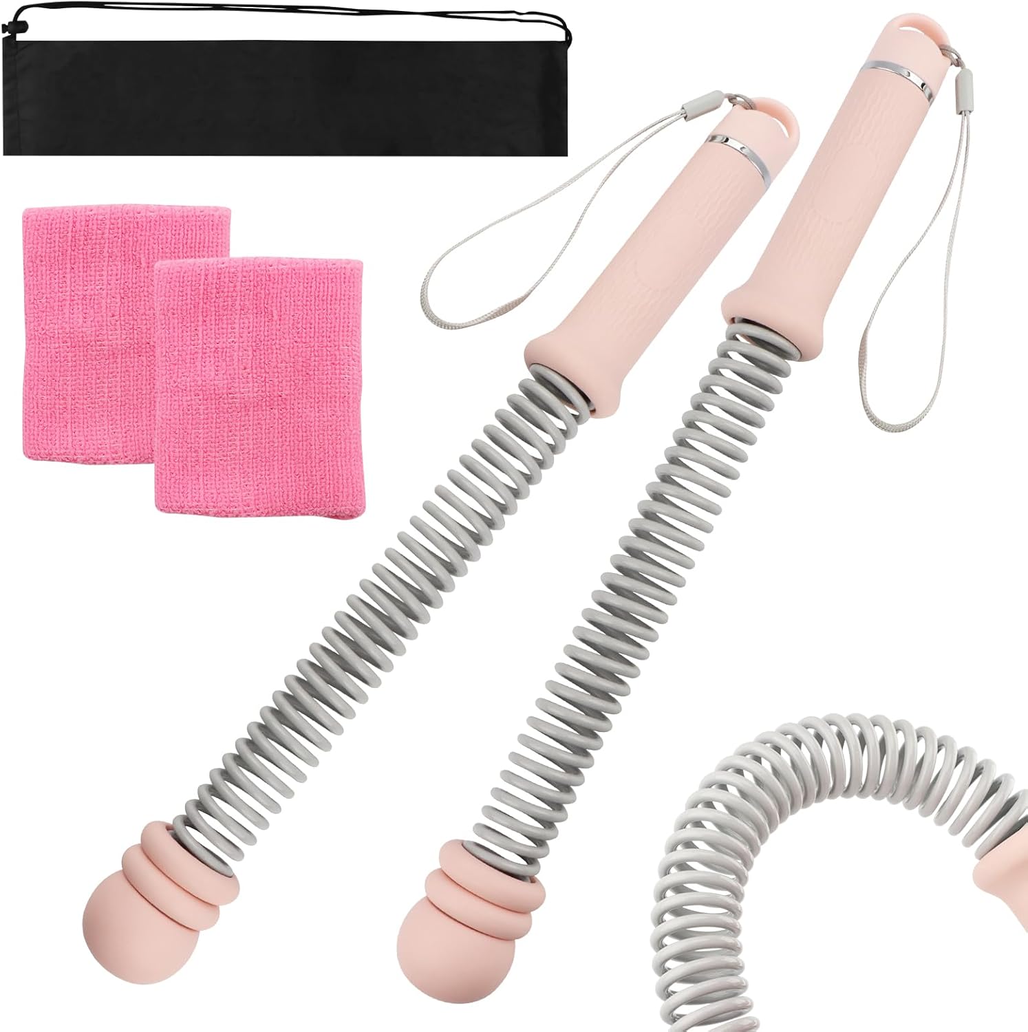 Weighted Cordless Training Ropes, Portable Workout Ropes for Home Gym, HIIT, Strength, Cardio Training with Wrist Wraps & Carry Bag for Men & Women