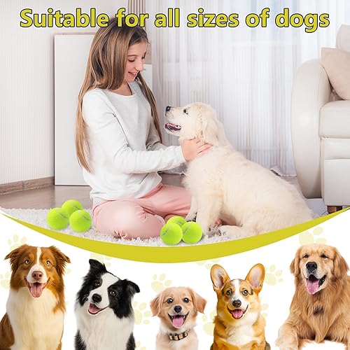 Miniatura 7 de Swingers Pelotas de tenis chirriantes para perro, pelotas de tenis de entrenamiento de 2.5 pulgadas, pelota de ejercicio para mascotas y perros con