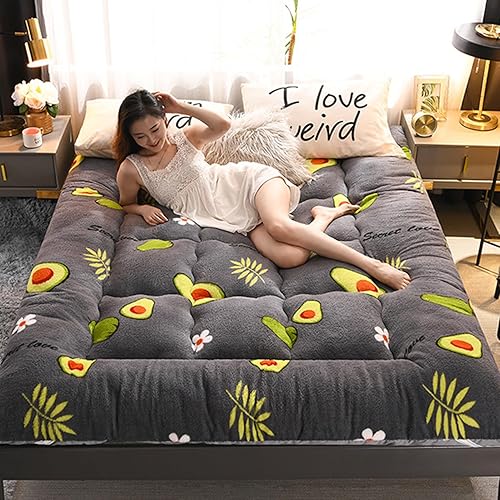 Miniatura 21 de KNVSS Colchón de futón de tamaño matrimonial japonés, plegable y enrollable para dormir, tatami, antideslizante, suave y cálido, para dormitorio de