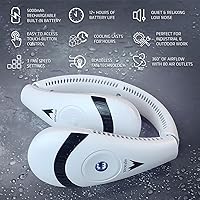 Vista 5 de AlphaCool Ventilador de cuello portátil, aire acondicionado de cuello recargable, ventilador de enfriamiento personal, hasta 12 horas de enfriamiento