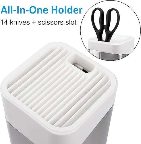 Miniatura 3 de RedCall Soporte universal para cuchillos de cocina, bloque de cuchillos universal de acero inoxidable para encimera de cocina, organizador de
