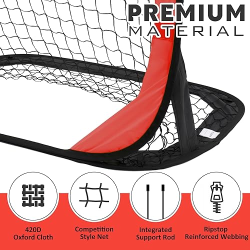 Miniatura 4 de RUNBOW Portería de fútbol portátil desplegable de 3.3 x 2.2 pies para niños, red de fútbol para niños, diversión al aire libre en patio trasero y