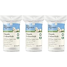 Sky Organics Organic Cotton Dual-Textured Large Pads, Chlorine-Free, 180ct