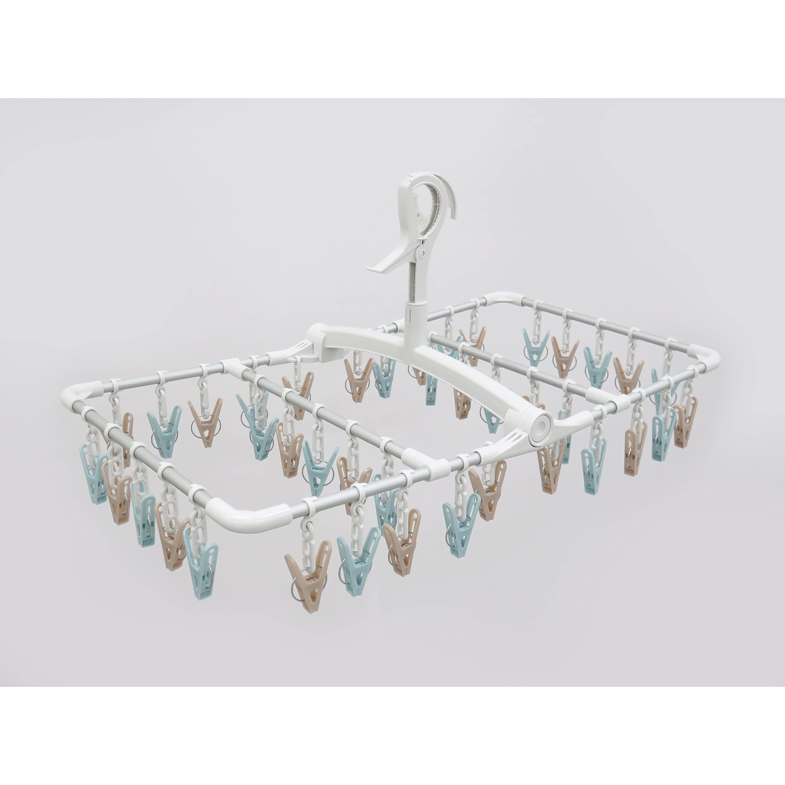 ???? Towa Sangyo Laundry Hanger, Clothes Dryer, Aluminum Hanger, 40 Pinches, White