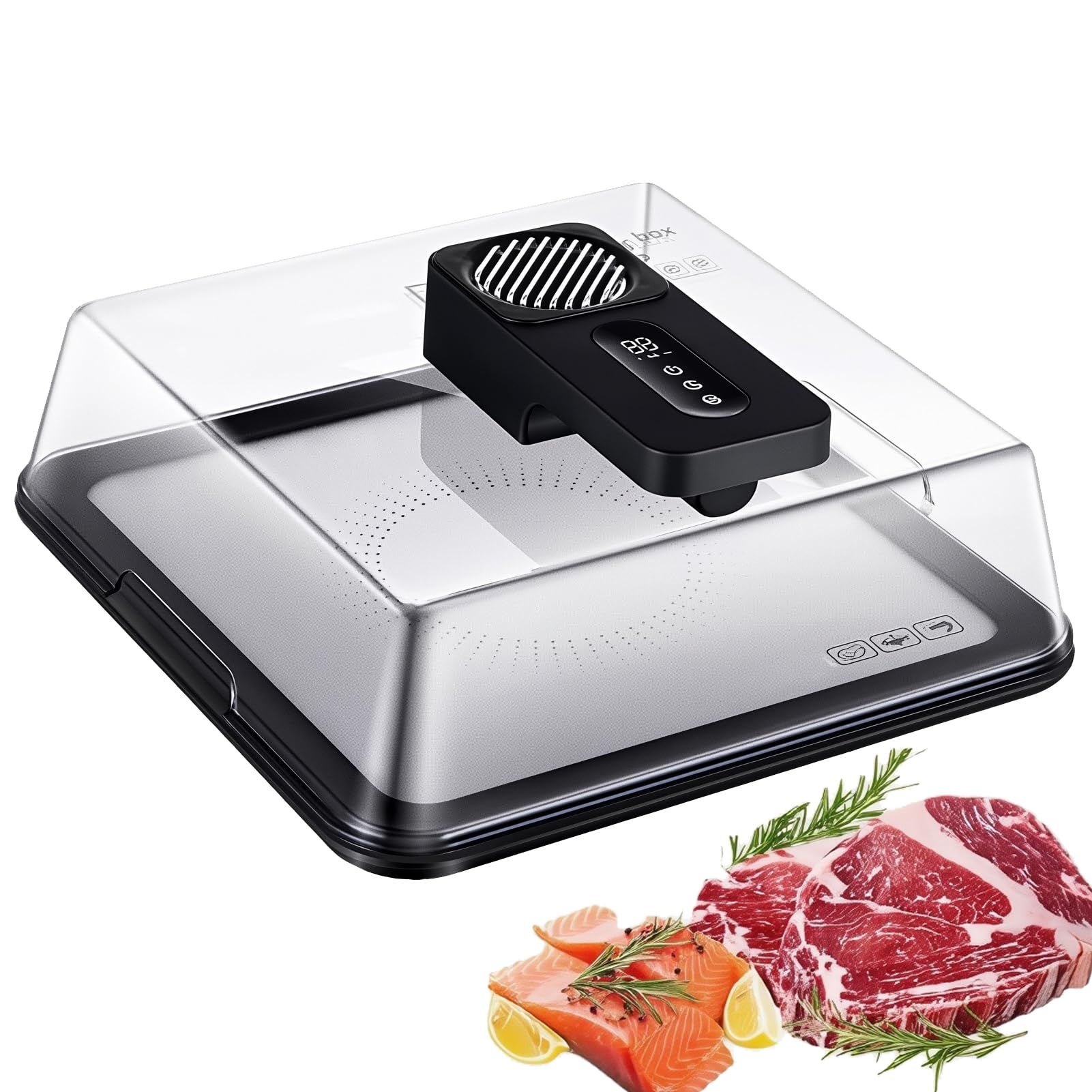 FHRKA Electric Food Defrosting Box, 4.2L Rapid Defrosting Tray with 2000mAh Battery & Airflow Technology Auto Defrostings