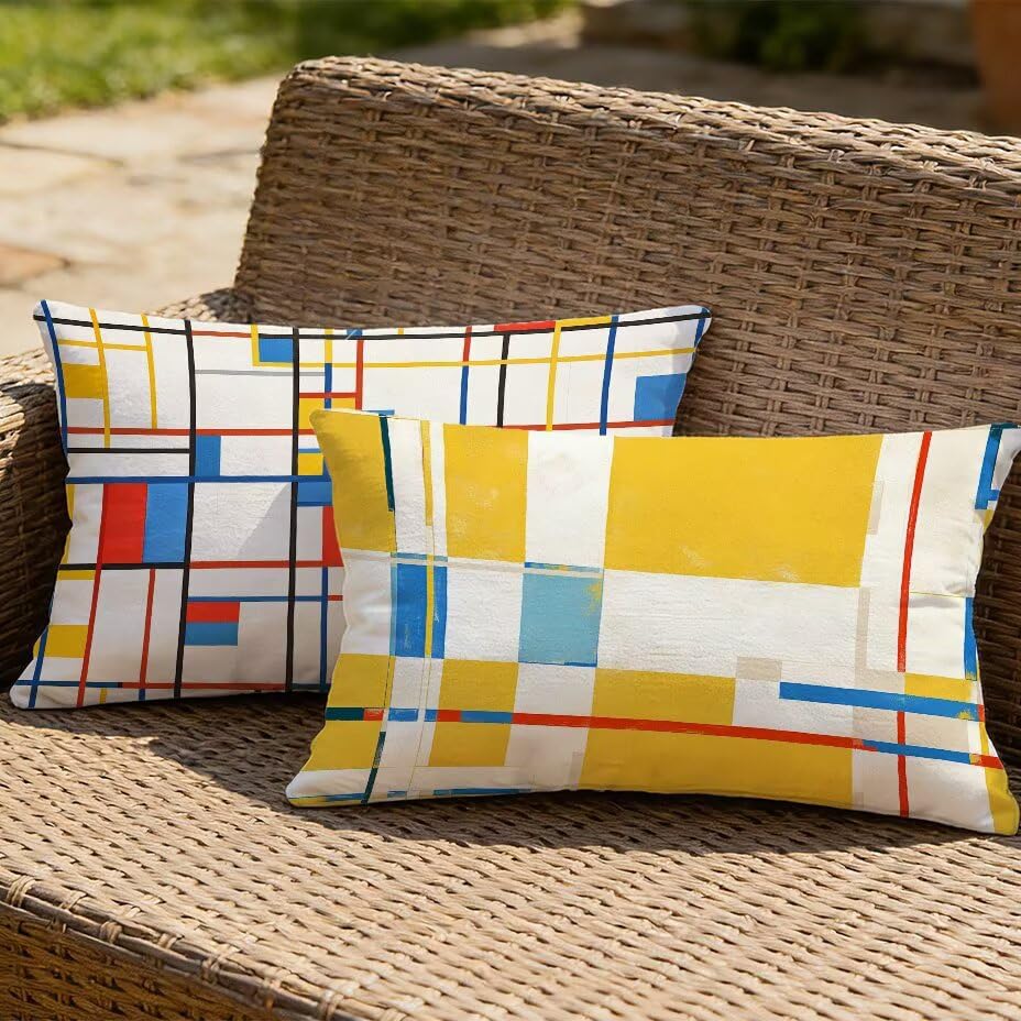 Housse de coussin de jardin 70x90 aspect lin blanc haut de gamme pour mobilier de terrasse