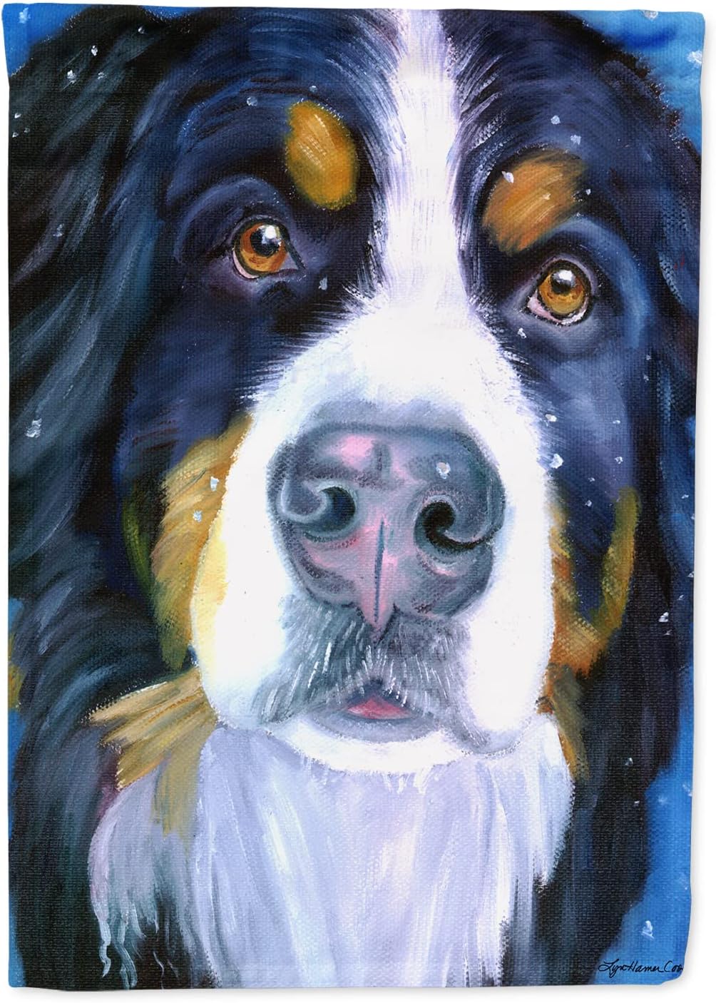 Caroline's Treasures 7337CHF Luca The Bernese Mountain Dog House Flag Large Porch Sleeve Pole Decorative Outside Yard Banner Artwork Wall Hanging, Polyester, House Size, Multicolor