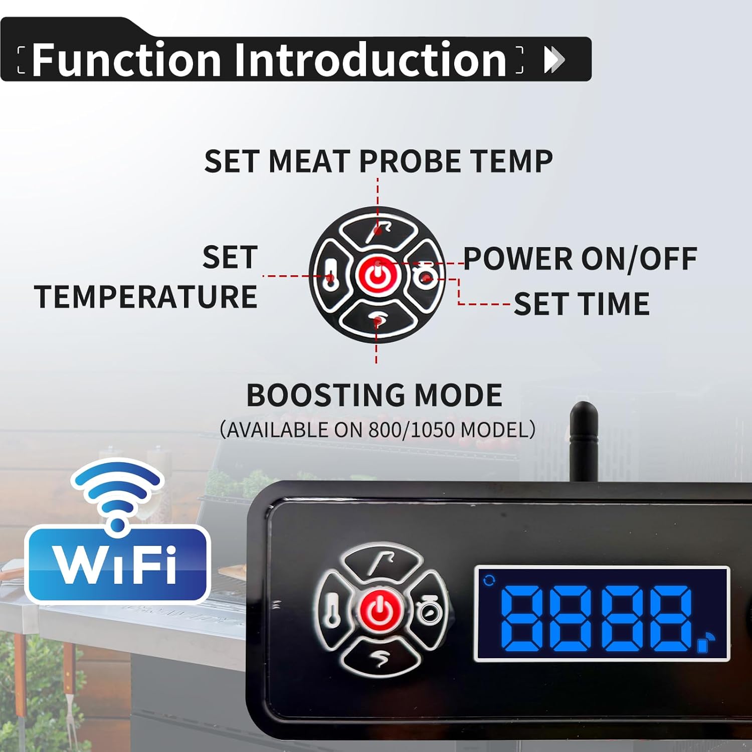 Upgraded Smart WiFi Replacement Controller/Control Board Kit with APP Control for Masterbuilt Gravity Series 560/800/1050 Digital Charcoal Grill + Smoker (MB20041220) with Splash-Proof Power Adapter