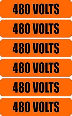 480 Volts Voltage & Conduit Markers 10 Year Premium | Stickers | Decals | Labels Electrical 6x by Awareness Vinyl