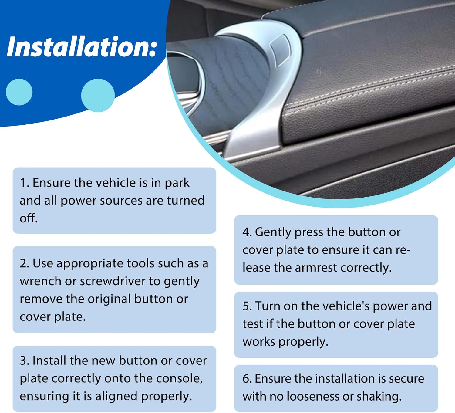 Front Console Cover Armrest Release Button Fits for 2015-2020 Mercedes-Benz C300 C350E C400 W253 GLC200 Replaces A2056803407 2056803711
