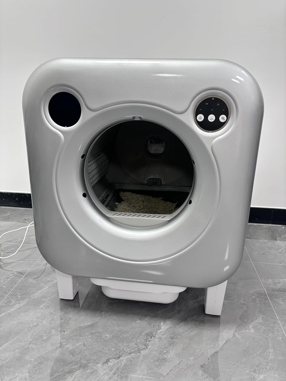 Regmuse Automatic Cat Litter Box, self-Cleaning, White Large Capacity, self-Cleaning, Suitable for Multiple Cats, Ultra-Quiet and odorless