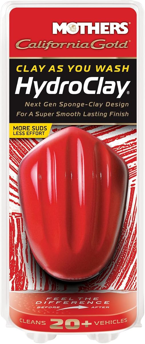 Mothers California Gold HydroClay (07245) | Sponge-Clay Design Removes Overspray, Mineral Deposits, Pollen, Bird Droppings & Rail Dust, Restores Smooth, Brilliant Paint