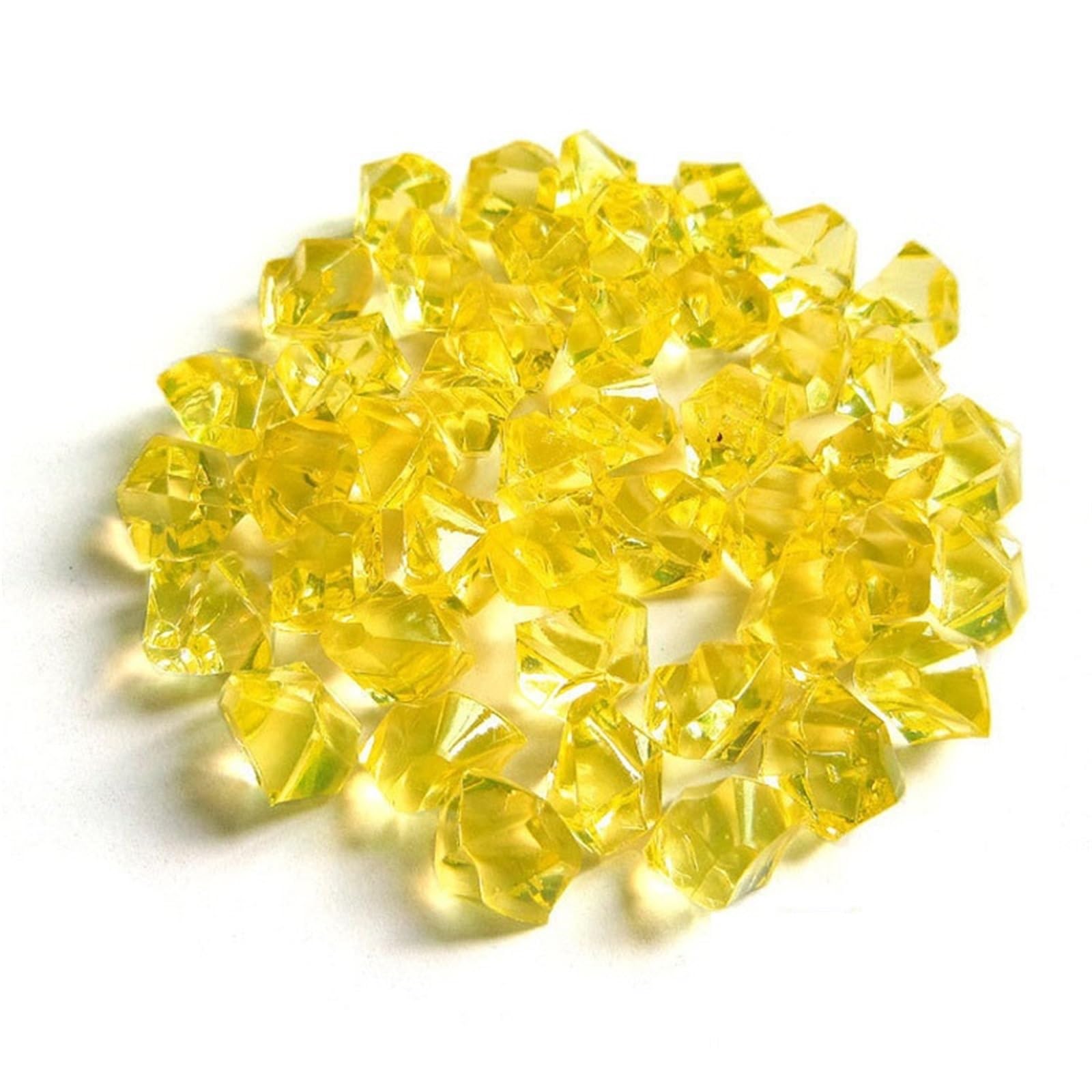 ITRHJTGP Fake Ice Rocks Acrylic Stone Fake Ice Rocks Crystal Gem Stones Vase Filler DIY Decor For Fish Tank for Vases Fillers(Bright Yellow)
