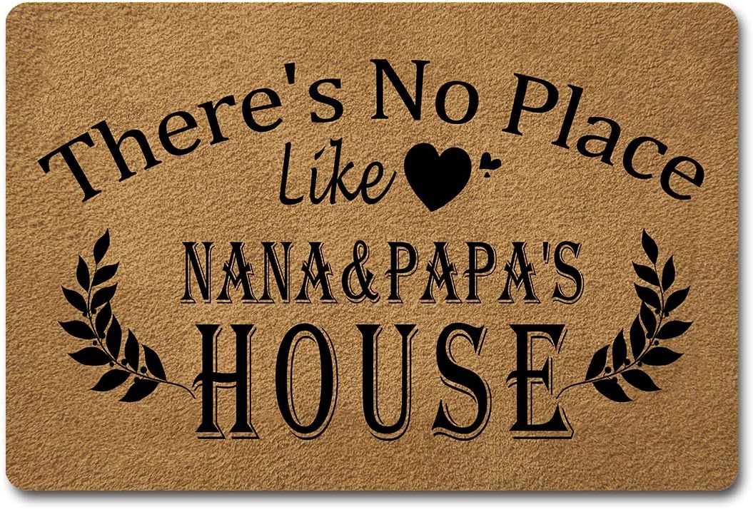 FunXiLin Welcome Door Mats for Home Decor (23.6 x 15.7 inch) Funny Mats with Anti-Slip Rubber Back Kitchen Rugs Personalized Doormat for Entrance Way (Like A Good Neighbor Stay Over There)