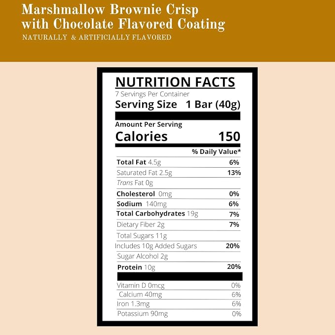 Barra de proteína Nutmeg State High Protein Snack Bar Marshmallow Brownie Crisp 7 unidades miniatura 2