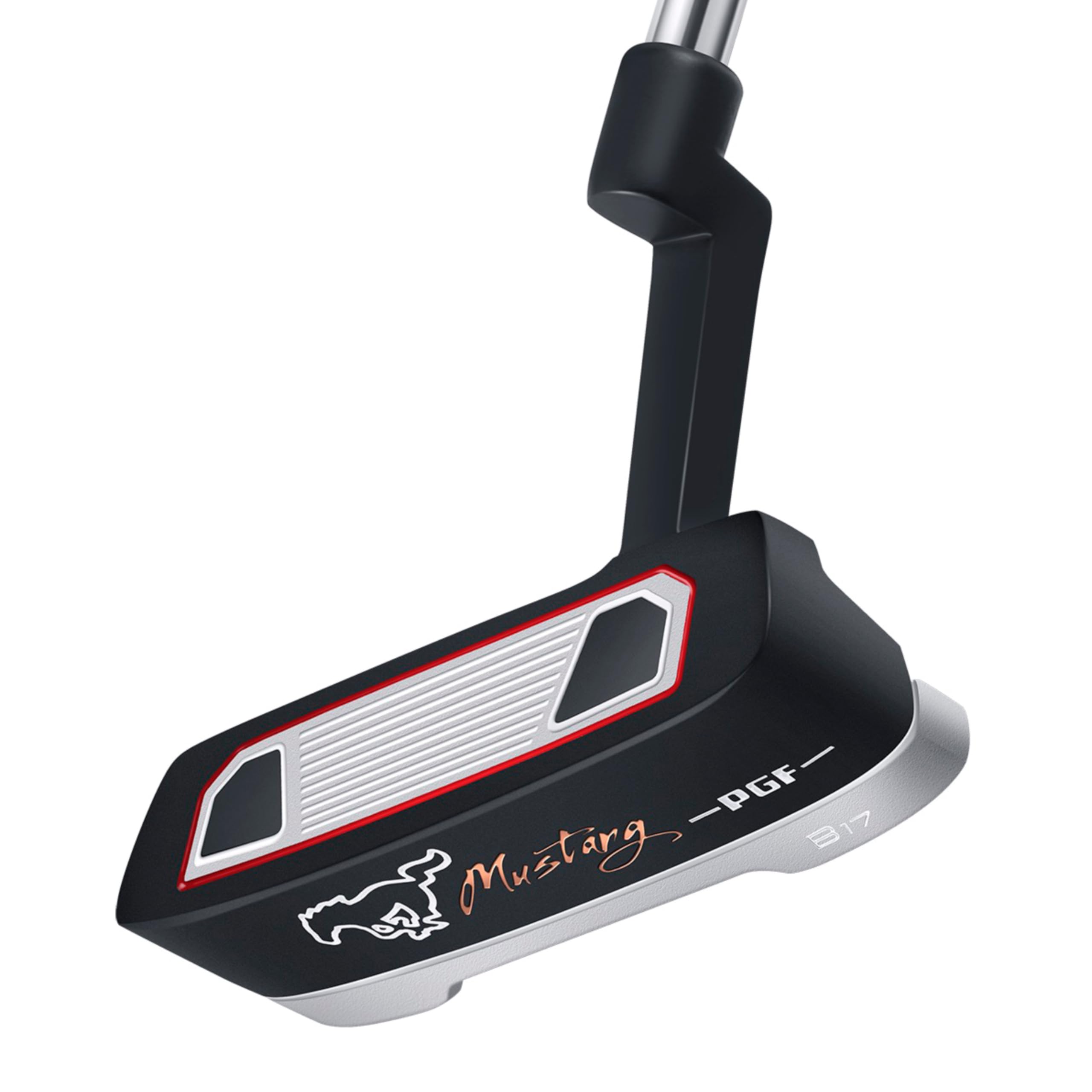 PGF Mustang Forged Blade & Mallet Plumber’s Neck Putter [Black] [Length:33"-34"-35"] Crafted with Precision
