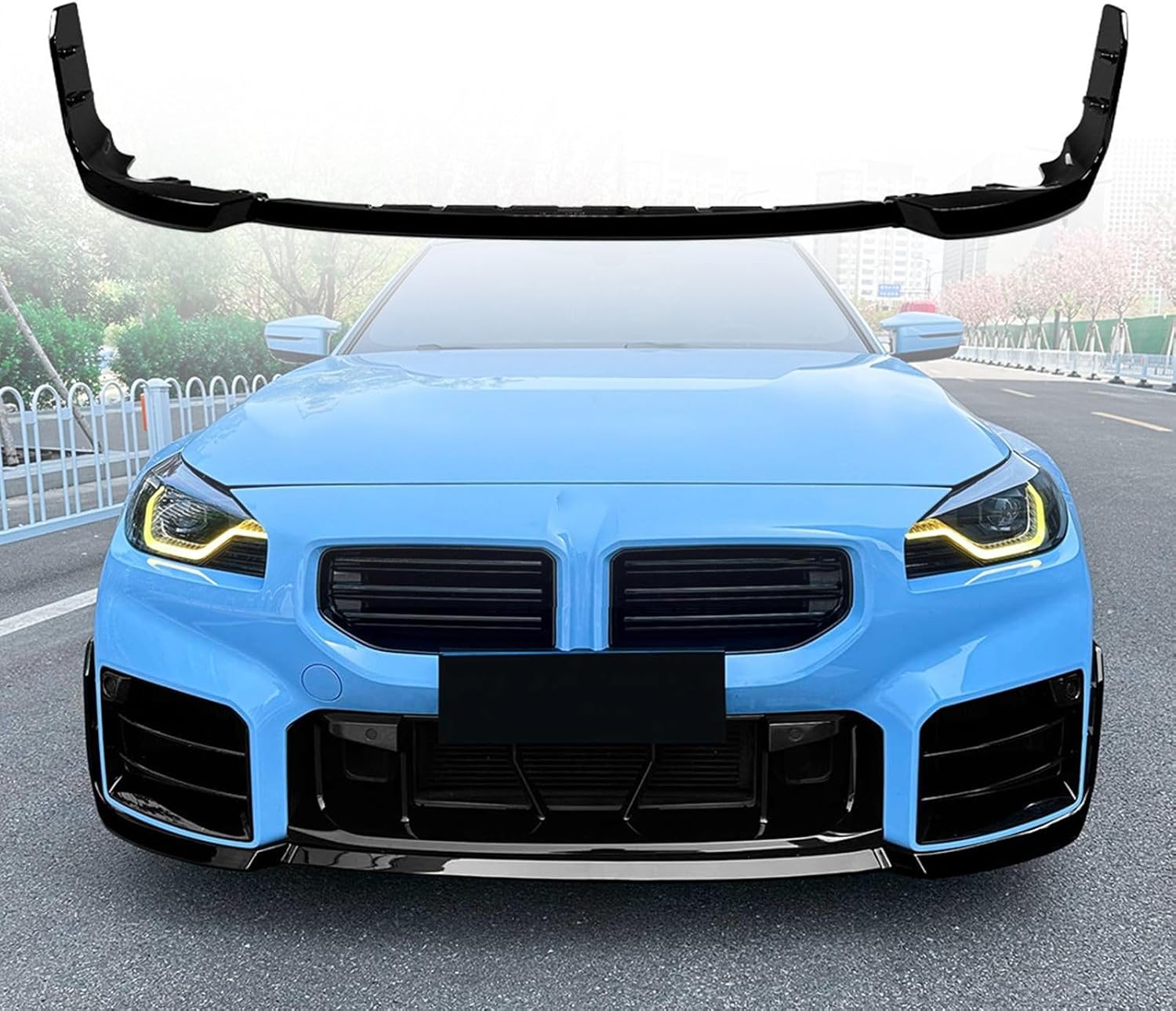 Front Bumper Lip Splitter Air Dam Spoiler Lower Chin Compatible with BMW M2 G87 MP 2023-2025, ABS Gloss Black