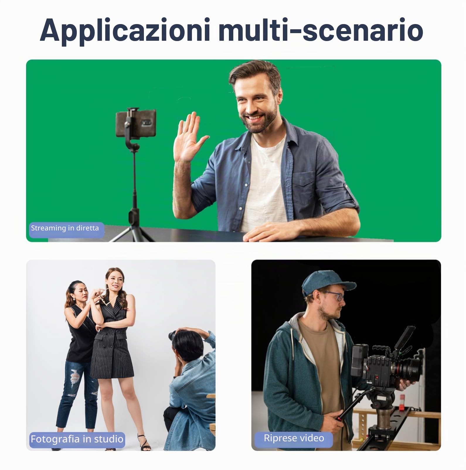 EMART 2,6x3m Sistema di Supporto Sfondo Fotografico con 3 Sfondi in Mussola | Nero, Bianco, Verde, Supporti Fondale, Ritratto, Studio Fotografia, Streaming Video