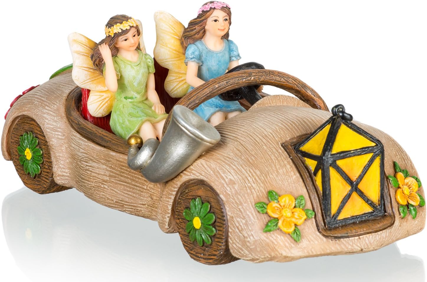 Fairy Garden Car Kit - Miniature Hand Painted Figurine Statues with Accessories - Set of 3pcs for Your House or Lawn Decor