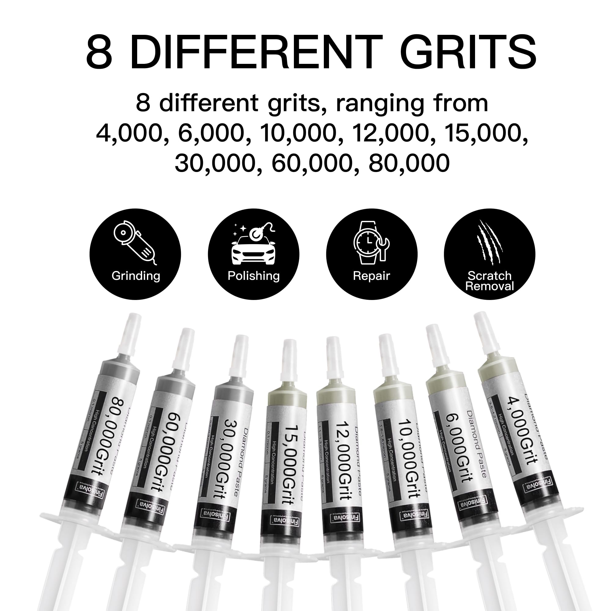 Diamond Polishing Compound Kit - 8 Grits -2 Diamond Polishing Compound Kit - 8 Grits -2