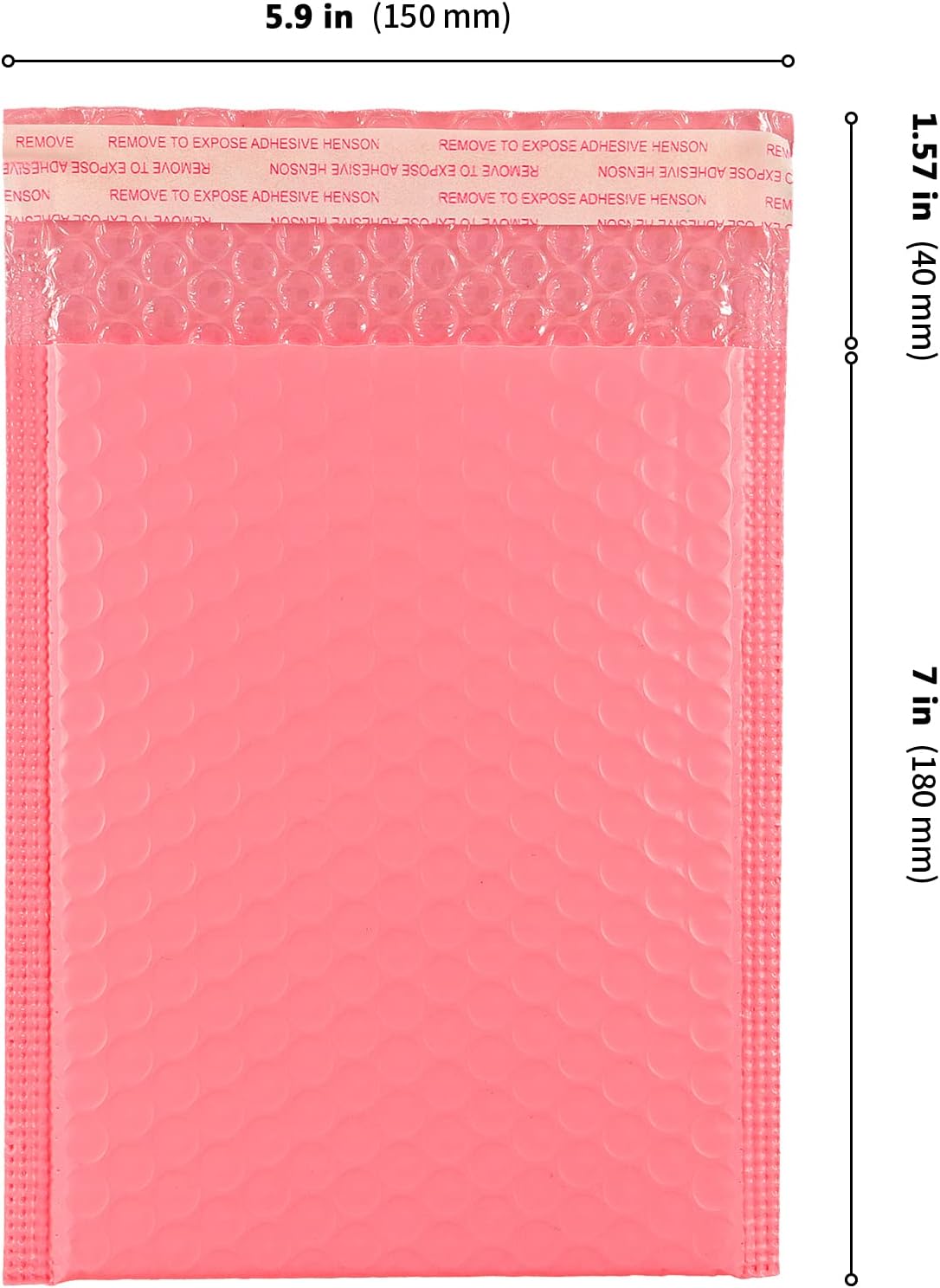 ZEONHEI 60 Pack 15x18cm Pink Poly Bubble Mailers, Self Seal Padded Envelopes - Image 3