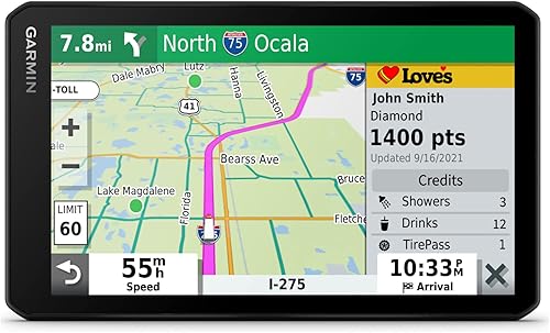 Garmin dzlCam OTR710, navegador GPS grande y fácil de leer para camiones de 7 pulgadas, cámara de tablero incorporada, detección automática de