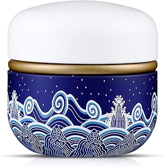 Body Powder Case with Powder Puff Powder Container Tea Canister for Baby and Adult Body Talcum Powder Tea Box (Blue Sea)