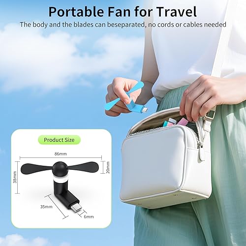 Miniatura 7 de Paquete de 6 ventiladores de teléfono celular tipo C USB C compatibles con iPhone 16 Pro Max1615iPad y Samsung Galaxy S25S24S23, mini accesorios