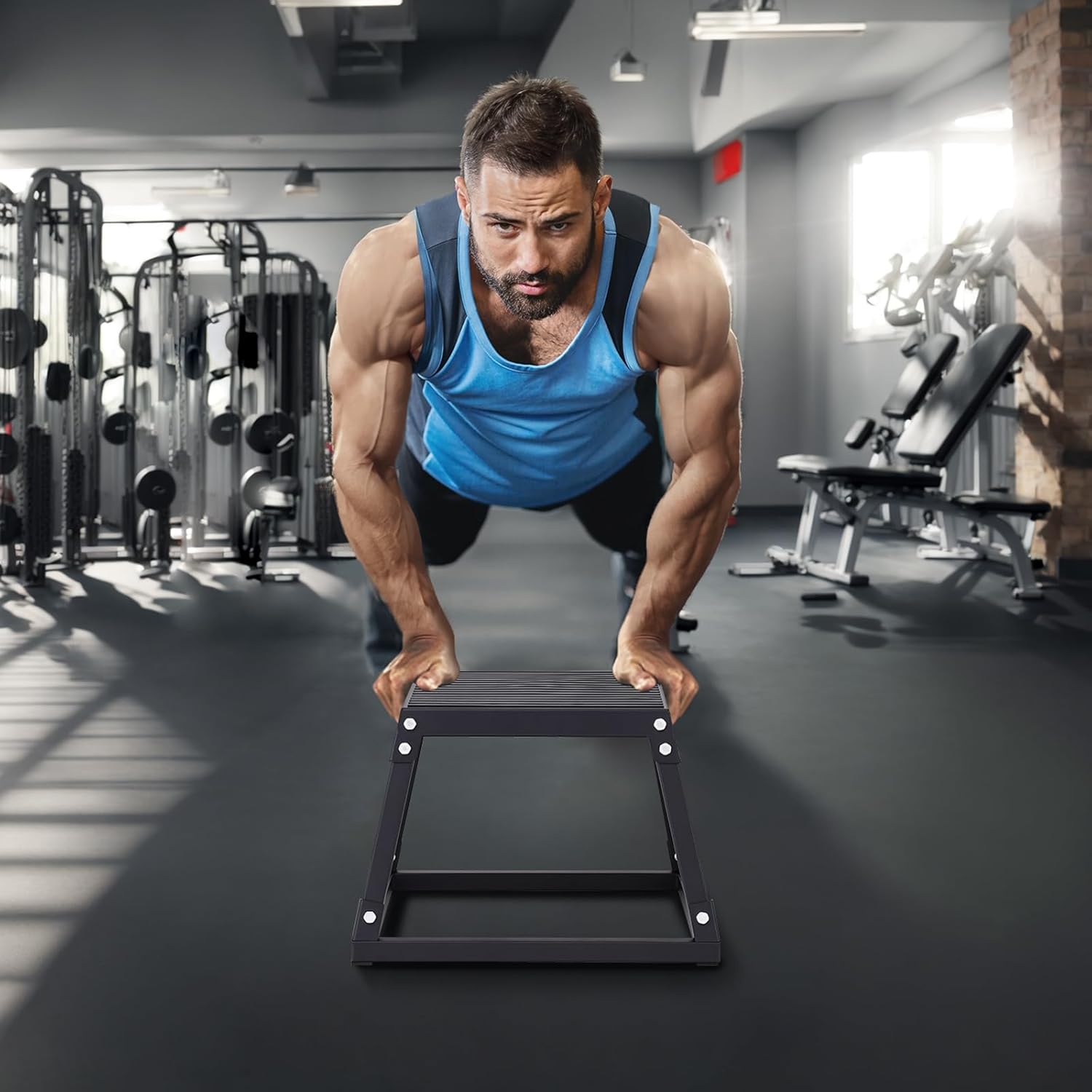 VEVOR Plyometric Platform Box, Plyometric Jump Box, Fitness Steel Plyo Box for Home Gym Jump Training, Crossfit, Conditioning, Strength Training, Black