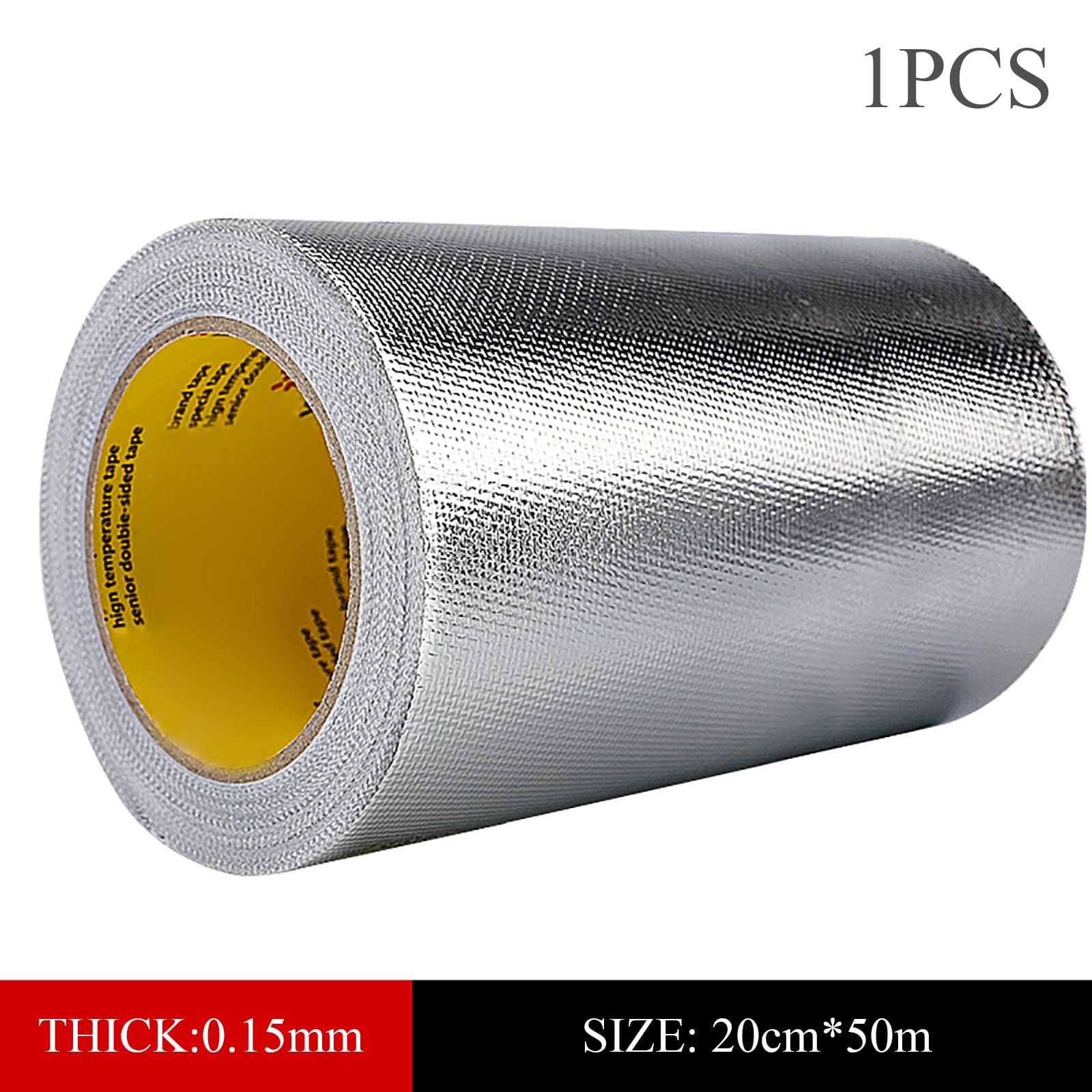 Cinta De Papel Aluminio, Adhesiva 0,15 Mm Grosor, Resistente Al Agua, Sellado for Conductos, HVAC, Ventilaciones Secadora,10cm*50m(20cm*50m)