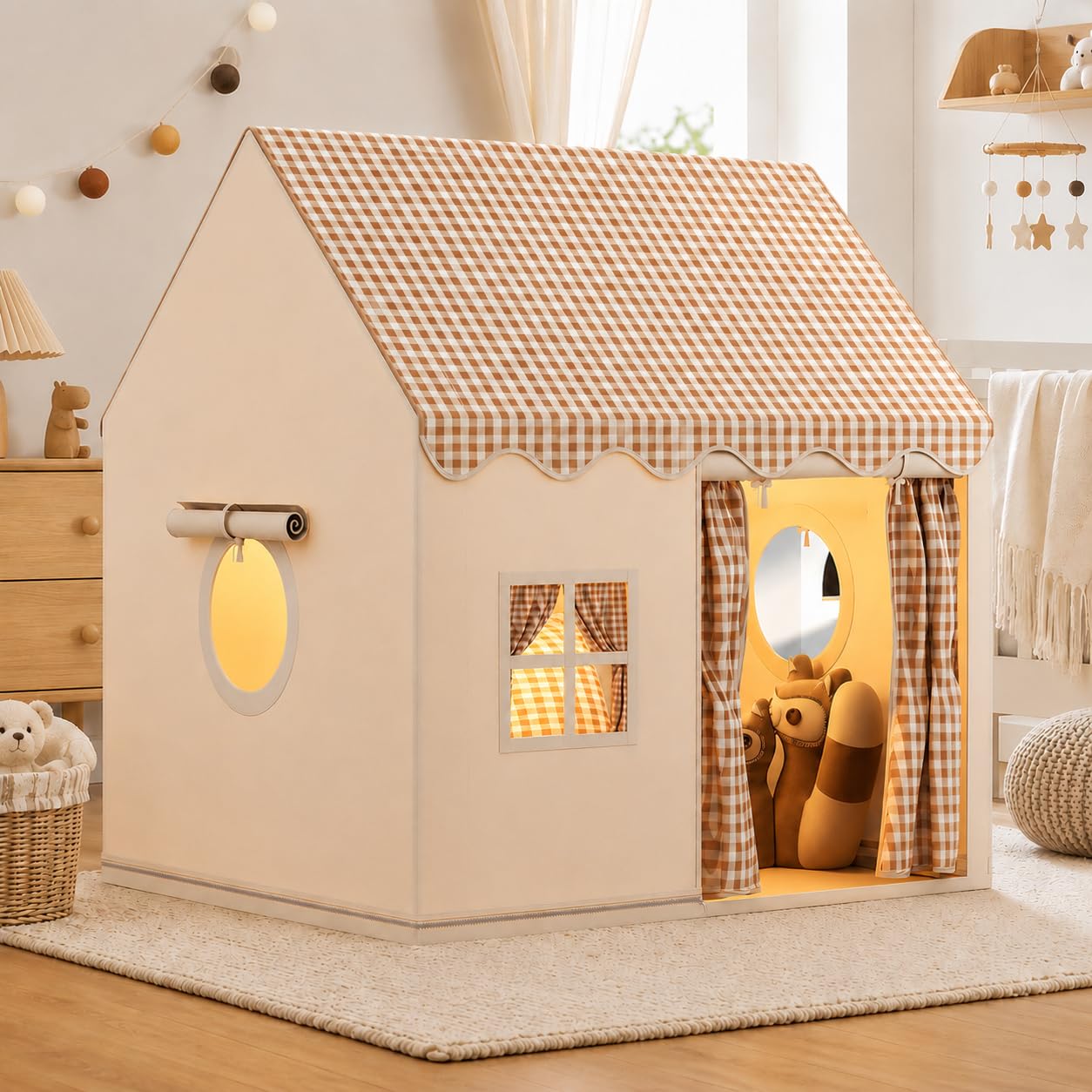 Children's Tent, Princess Children's Tent, Children's Playhouse Fabric with Windows, Indoor and Outdoor Playhouse, Indoor Play Tent for Girls and Boys