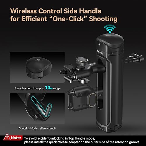 Miniatura 4 de SMALLRIG Kit de jaula de teléfono de mano individual para iPhone 15 Pro, kit de jaula de aparejo de video móvil con mango inalámbrico de liberación