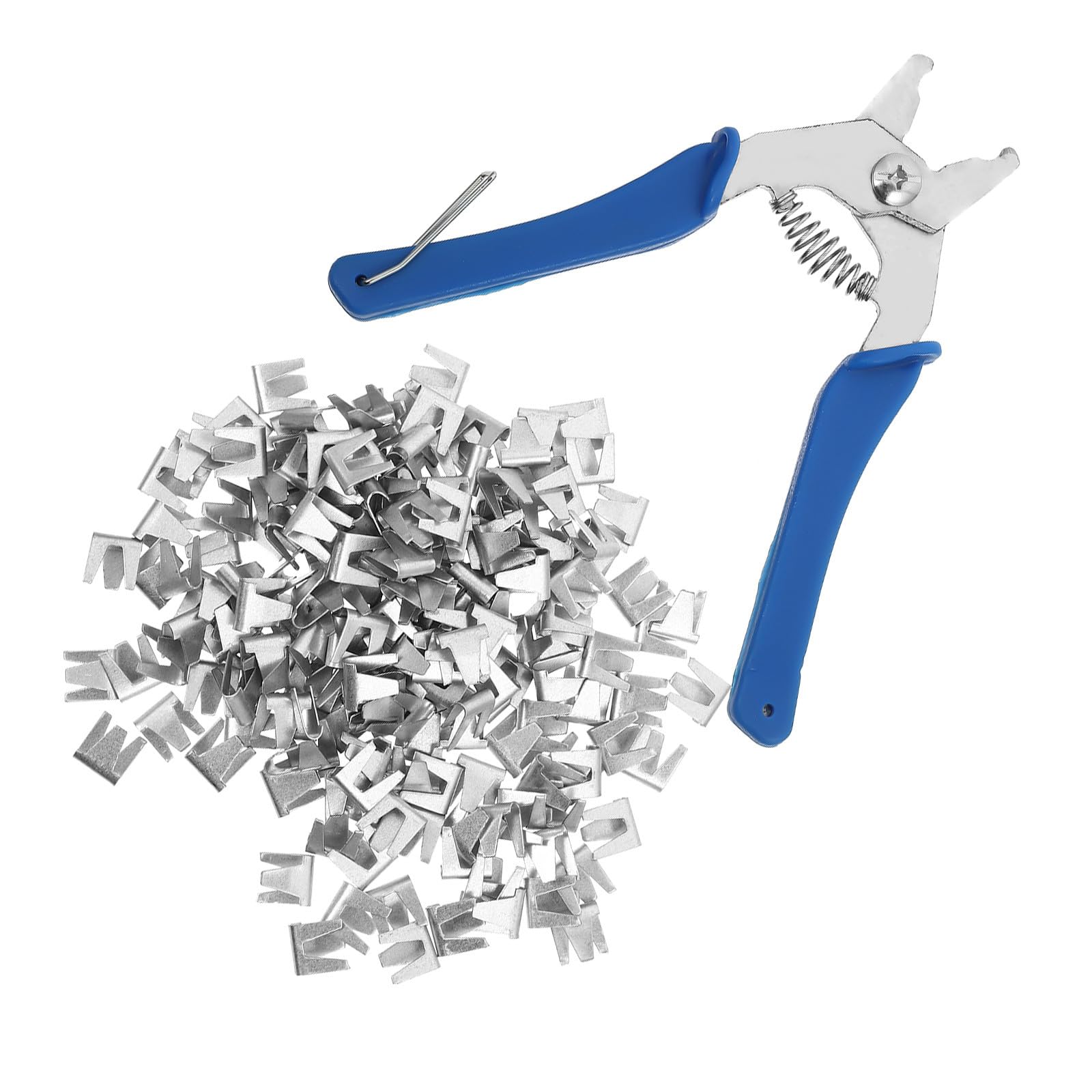Clips de jaula en forma de J Mikikit de acero galvanizado con alicates ergonómicos