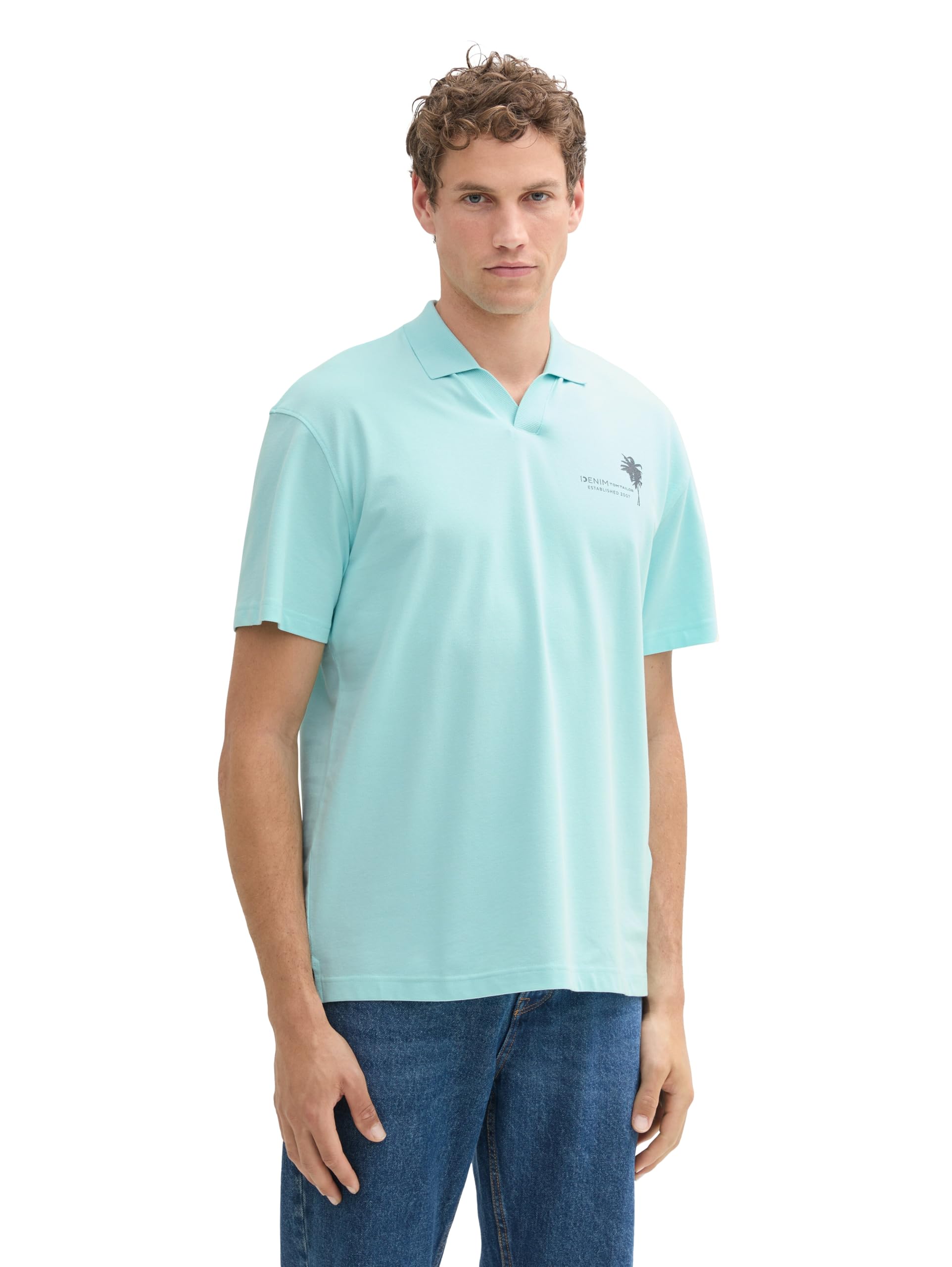 TOM TAILOR Denim Men's Relaxed Fit Polo Shirt with Print