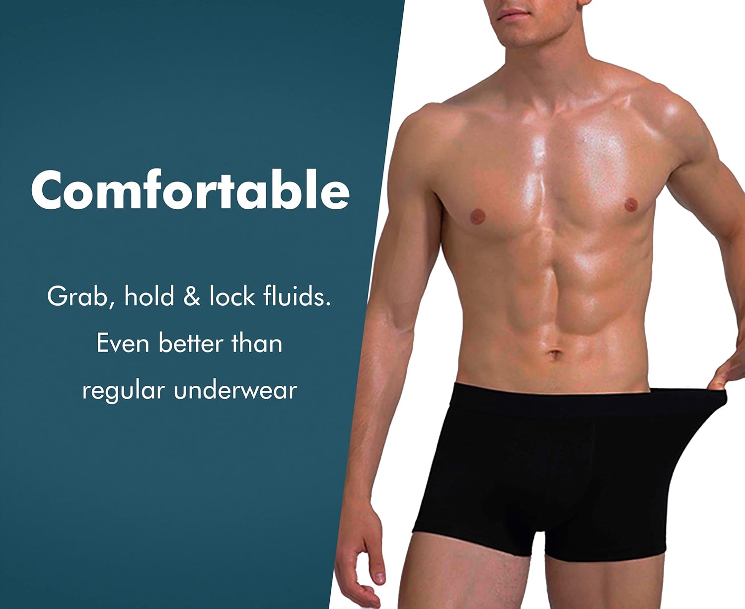 AIRCUTE Washable Absorbent Urinary Incontinence Underwear for Men, Regular Boxer Briefs for Moderate Bladder Leaks 60ML - Image 5