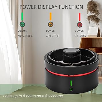 Smokeless Ashtray Indoor,Multifunctional Air Purifier Ashtray with Filter,Smoke Eaters Ash Tray for Home,Office,Car(Black)