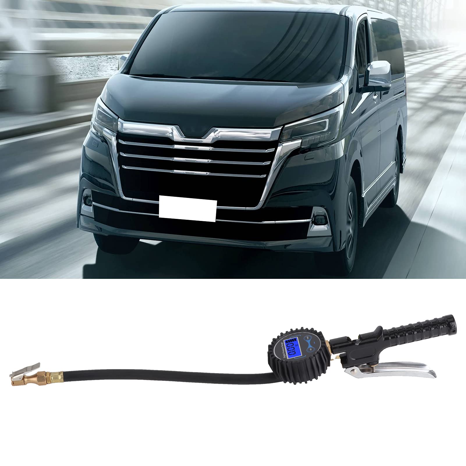 Manometro Digitale per Pneumatici, Preciso Manometro Digitale Auto Camion Moto Bicicletta con Valvola di Sfiato, 200 PSI, 4 Unità di Misura, Acciaio Inossidabile e Ottone for Veicoli e Biciclette