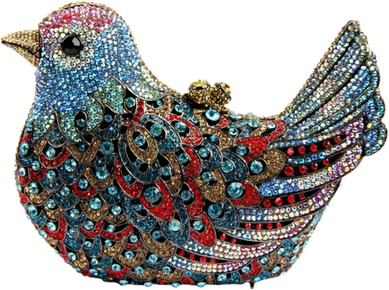 Rhinestone Bird Clutch Purse Women's Full Crystal Evening Bag for Wedding Party Handbag