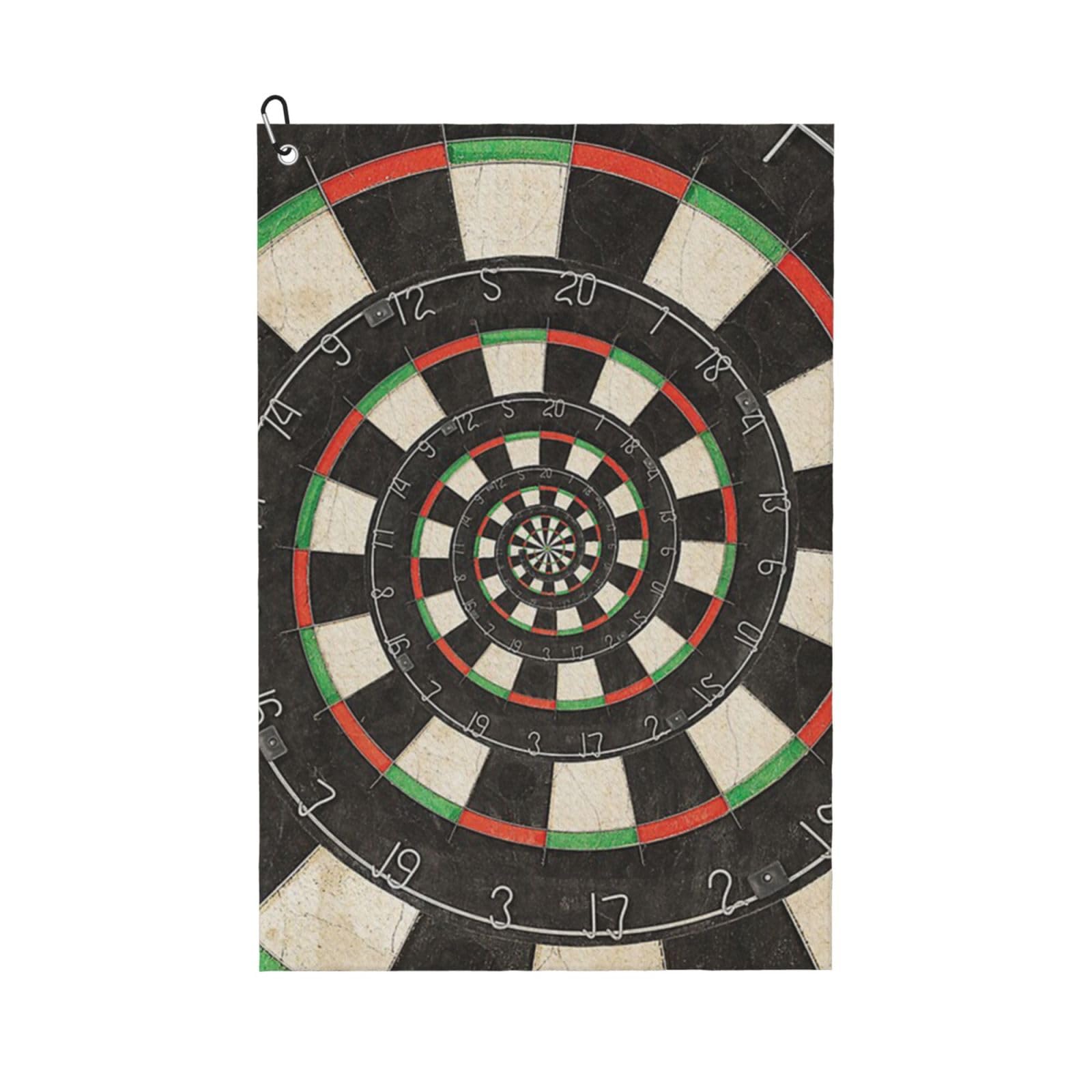 Hnnkloy Spiral Dart Board Droste, 16x24 in Portable Waffle Golf Towels with Carabiner Clip for Golf Bag