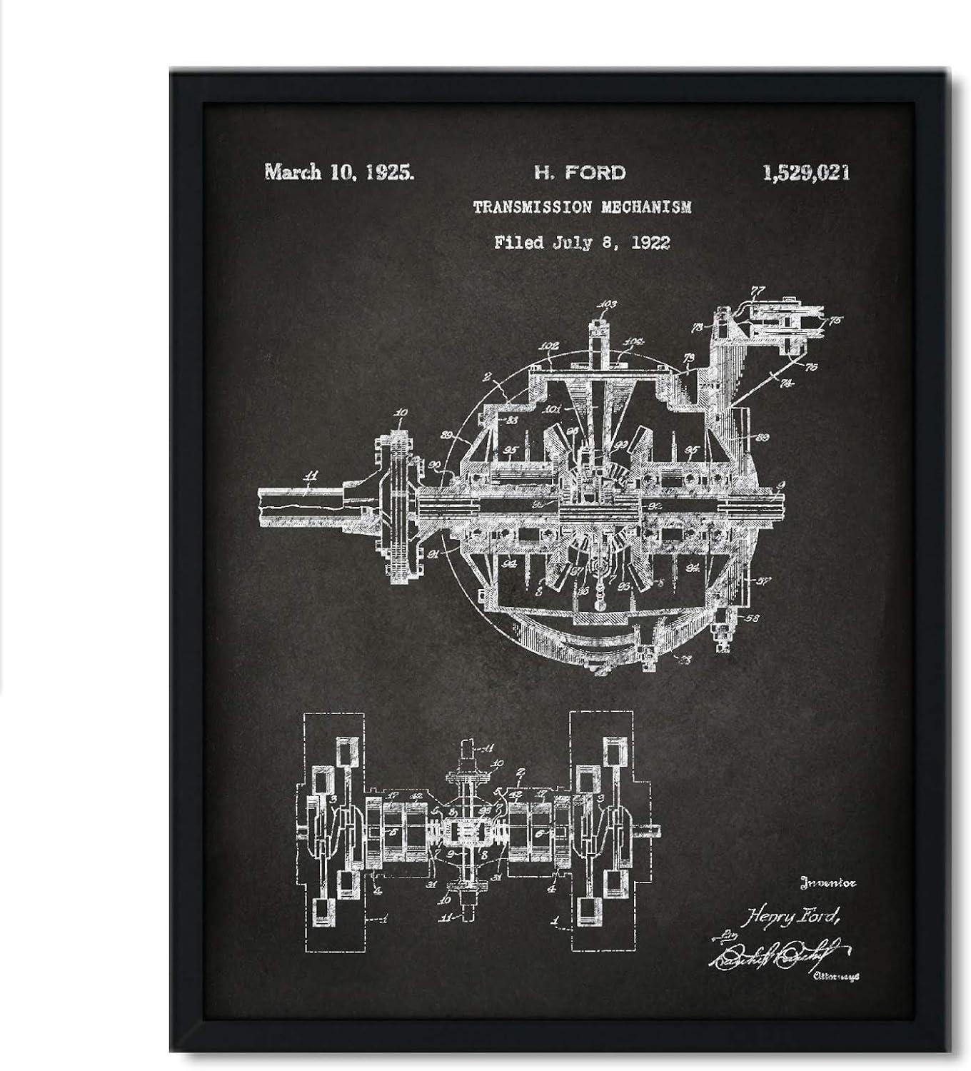 Amazon.com: Andaz Press Chalkboard Patent Print Wall Art Decor Poster ...